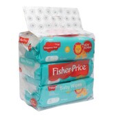 Wholesale - 3pk 80ct FISHER PRICE BABY WIPES C/P 3, UPC: 840060600228